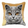 Brittiläinen lyhytkarva kissa -ristipistotyyny 99070