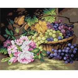 Ruusut ja rypäleet -kanavatyö 2726M ilman lankoja