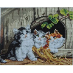 Kolme kissanpoikaa -kanavatyö 2885H ilman lankoja