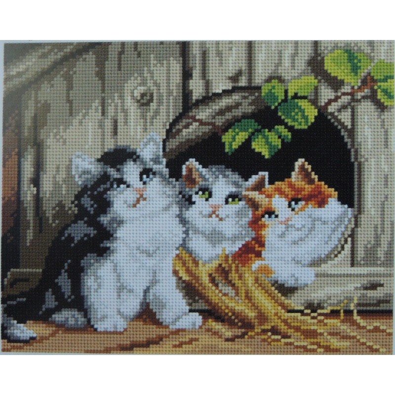 Kolme kissanpoikaa -kanavatyö 2885H ilman lankoja