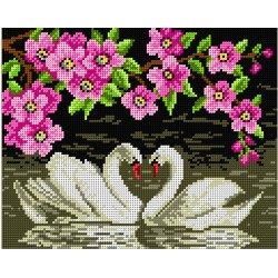 Rakastuneet joutsenet -kanavatyö 1703H ilman lankoja