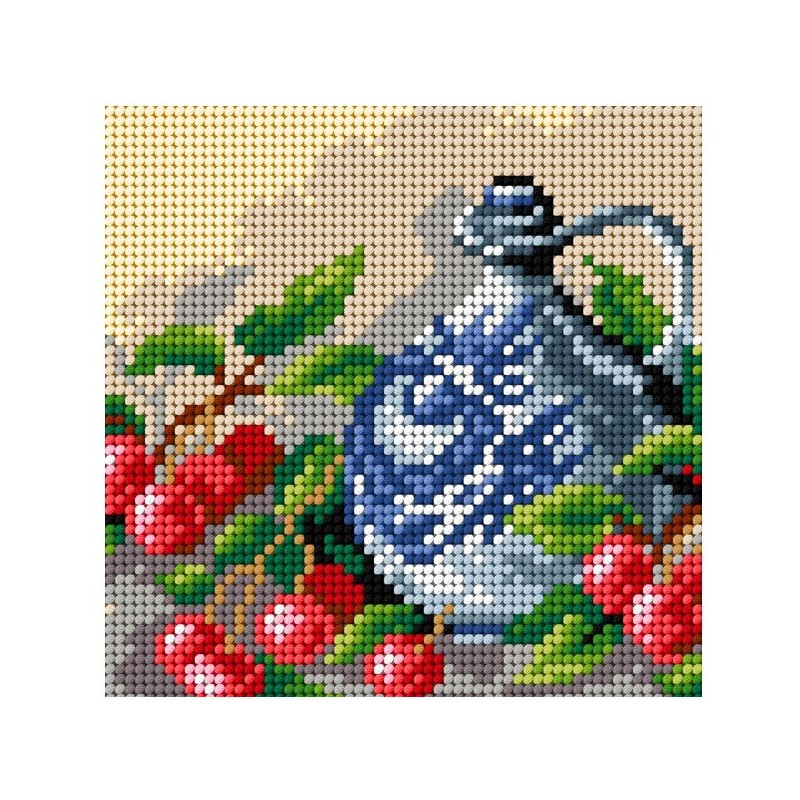 Sinivalkoinen kannu-kanavatyö 2359D ilman lankoja