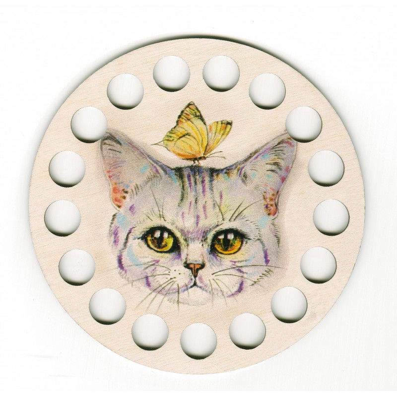 Lankojen järjestäjä - harmaa kissa ja perhonen