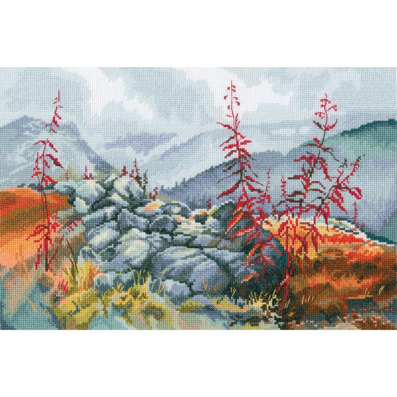 Syksyinen tunturi -ristipistotyö M933