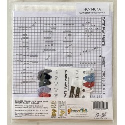 Kissan tassun jäljet -ristipistotyö 1467