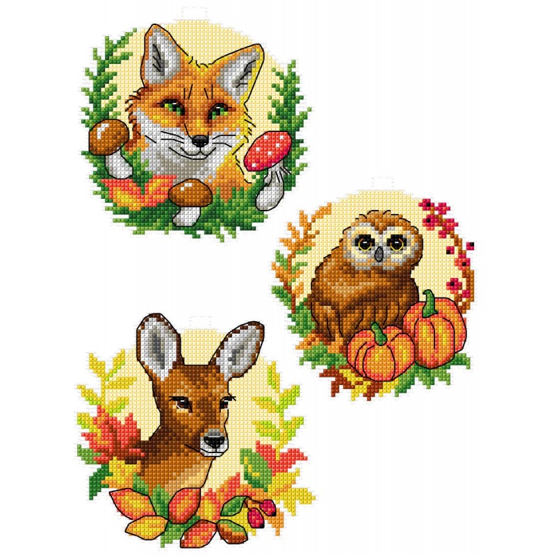 Metsän eläimet -ristipistokoristeet 142CS