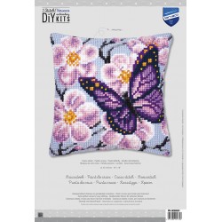 Perhonen ja orkidea -ristipistotyyny PN-0008501