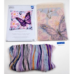 Perhonen ja orkidea -ristipistotyyny PN-0008501