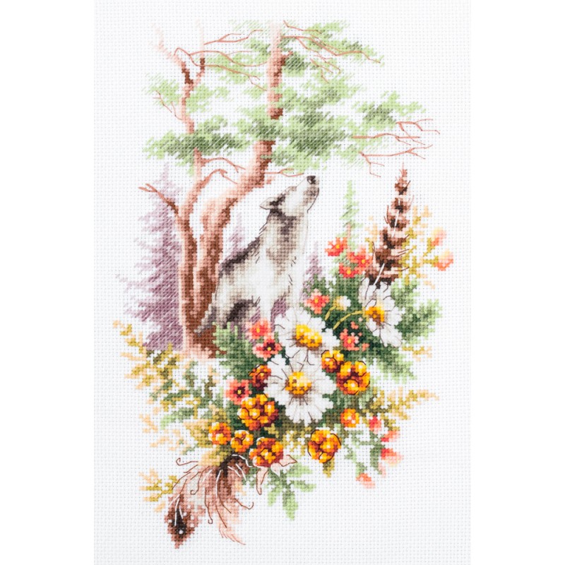 Kesäinen metsä -ristipistotyö 250-699