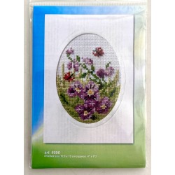 Lilat kukat -ristipistokortti  6096