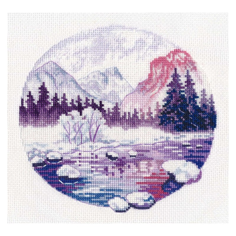 Lilan värisiä unelmia -ristipistotyö 1299