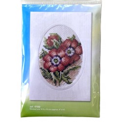 Punaiset kukat -ristipistokortti 6160