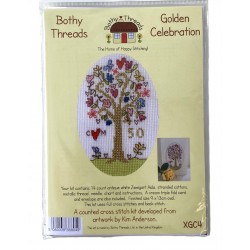 Kultainen onnittelu -ristipistokortti XGC4