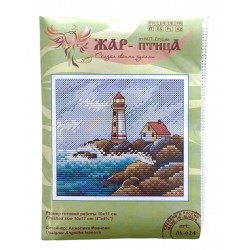 Majakka ja talo -ristipistotyö M-624