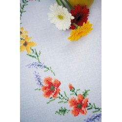 Kukat ja laventeli -ristipistoliina PN-0158551