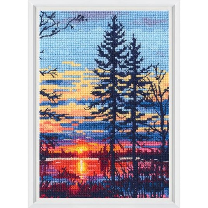 Kun aurinko laskee -ristipistotyö C420