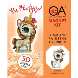 Valkoinen yksisarvinen -timanttimaalausmagneetti DCM093