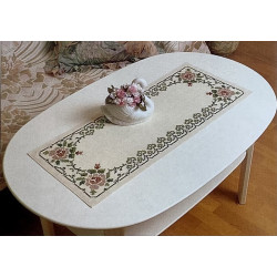 Ruusukulma ristipistokaitaliina 40x88 cm ilman lankoja K-026