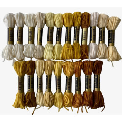 Valkoiset-keltaiset villakirjontalangat 8000-8064