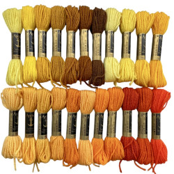 Keltaiset-oranssit villakirjontalangat 8092-8168