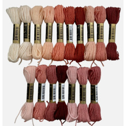 Vaaleanpunaiset-ruskeanpunaiset villakirjontalangat 8292-8368