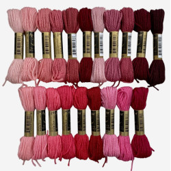 Roosat-aniliininpunaiset villakirjontalangat 8392-8458