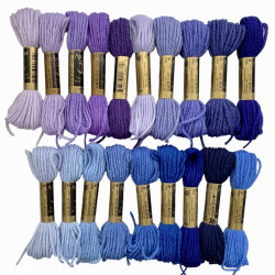 Sinililat-siniset villakirjontalangat 8584-8644