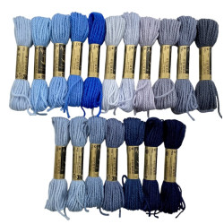 Siniset-harmaansiniset villakirjontalangat 8682-8744