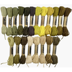 Harmaanvihreät - ruskeanvihreät villakirjontalangat 9258-9332