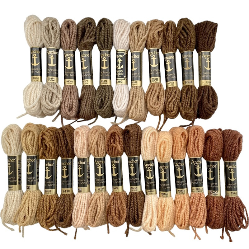 Harmaanruskeat - keltaruskeat villakirjontalangat 9362-9452