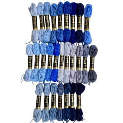 Siniset-harmaansiniset villakirjontalangat 8682-8744