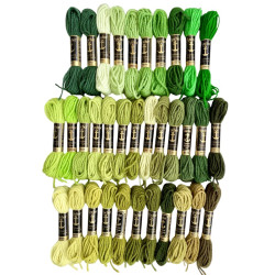 Harmaan vihreät - vihreät villakirjontalangat 9052-9120