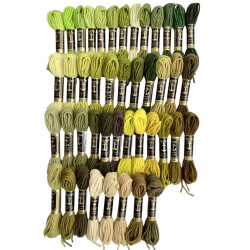 Kirkkaanvihreät - ruskeanvihreät villakirjontalangat 9152-9220