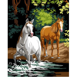 Hevoset lammella -kanavatyö 3029M ilman lankoja