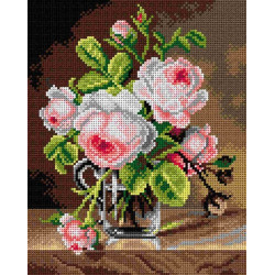 Ruusut lasimaljakossa -kanavatyö 2811H ilman lankoja