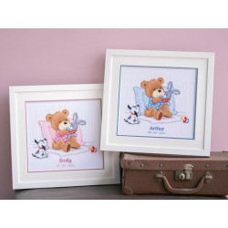 Nalle, kani ja koira -ristipistotyö PN-0021666