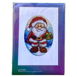 Joulupukki ja lahja -ristipistokortti 6323