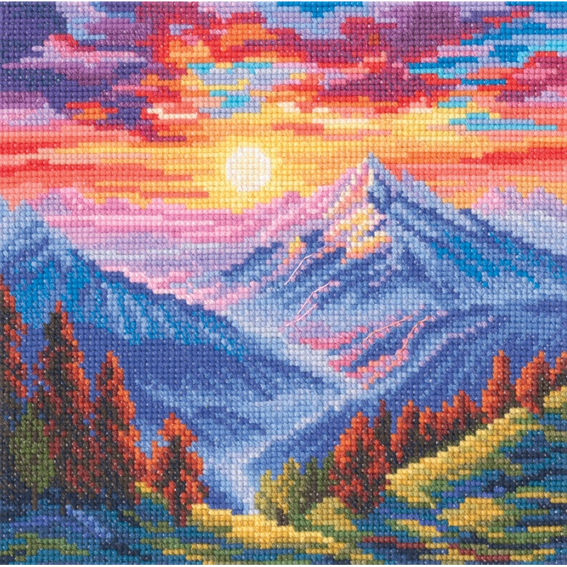 Auringon kirkkaat värit -ristipistotyö M1027