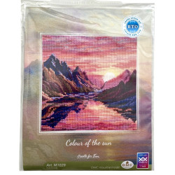 Auringon punaiset värit -ristipistotyö M1029