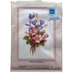 Villiruusut ja sinikellot -ristipistotyö C325