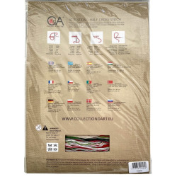 Punaiset kukat maljakossa -kanavatyö 6197K