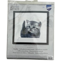 Harmaa kissanpentu -ristipistotyö PN-0153747