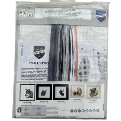 Harmaa kissanpentu -ristipistotyö PN-0153747