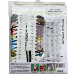 Marjoja ja lumihiutaleita -ristipistotyö 1846A