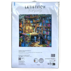 Lumoava kirjasto -ristipistotyö L9935