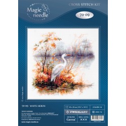 Valkoinen haikara -ristipistotyö 70-09