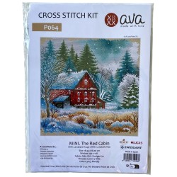 Punainen talo -ristipistotyö P064