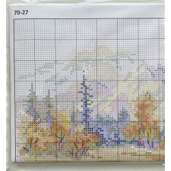 Hiljaisuutta ja viileyttä -ristipistotyö 70-27