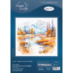 Hiljaisuutta ja viileyttä -ristipistotyö 70-27