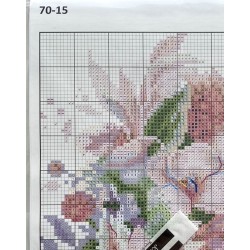 Kukkiva sydän -ristipistotyö 70-15